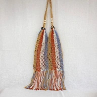 New straw woven cotton rope hand oblique span hollow shoulder bag for women beach bag